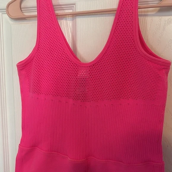 JoyLab Hot Pink Seamless V-Neck Ribbed Activewear Bodysuit Romper XL (juniors) - Picture 5 of 6